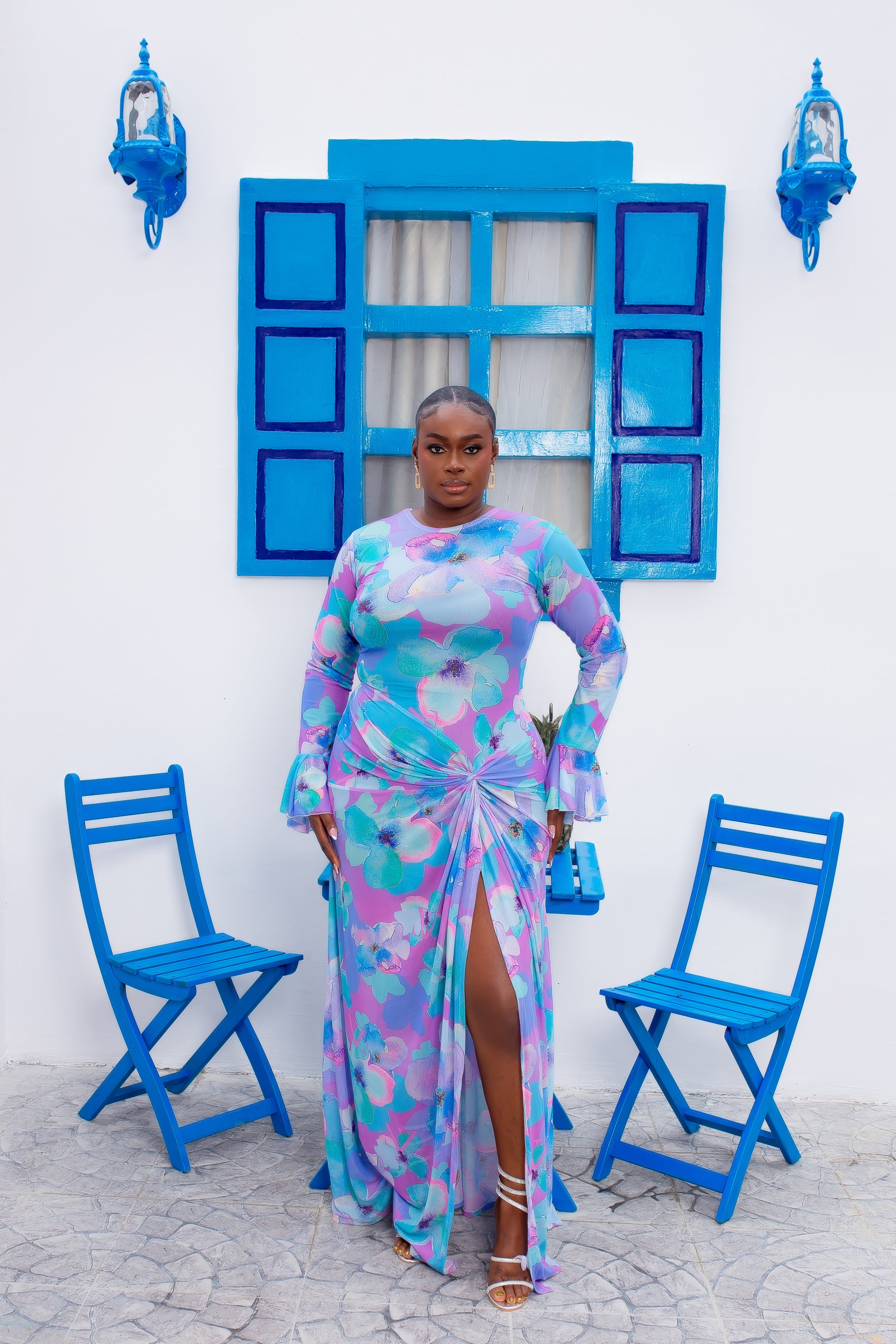 Milan Mesh Dress (Hydrangea)