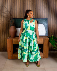 Elena Midi Dress (Green)