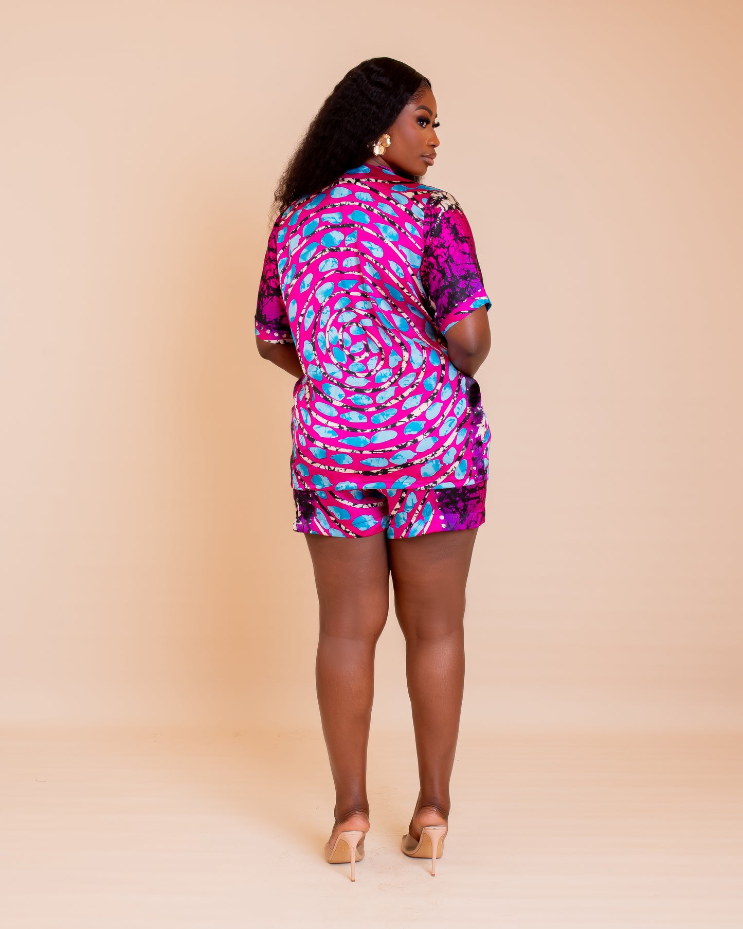 Fade Silk Short Set ( Pink)