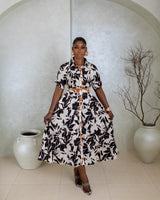 Shirt Dress (Ivory Shadow Floral)