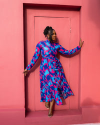 Hazel Dress(Electric Bloom Print)