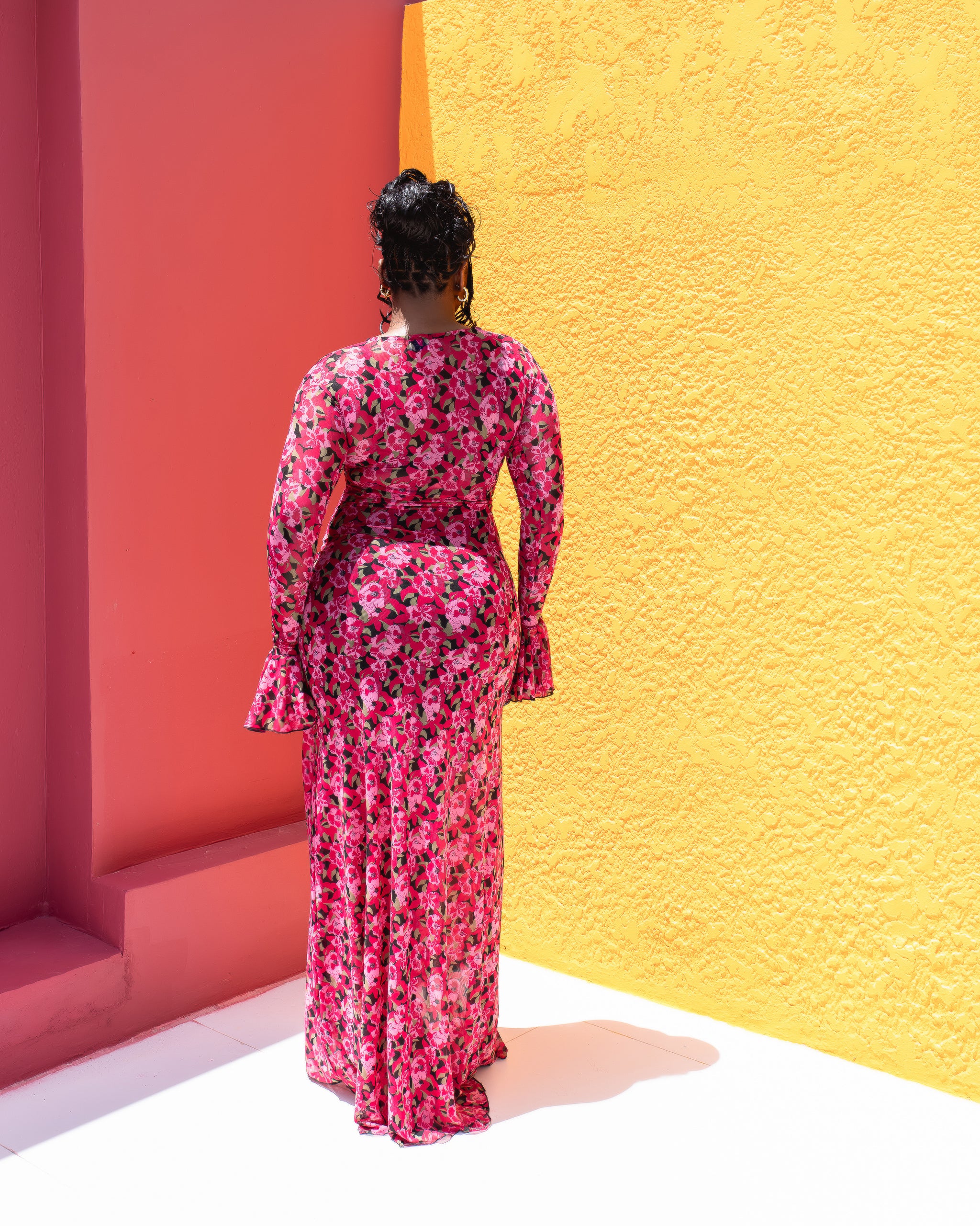 Milan Mesh Dress (Rosé Garden Print)