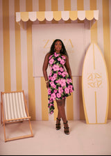 Camille High Low Dress( Floral Eclipse Print)