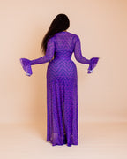 Milan Mesh Dress ( Purple Ziva Print)