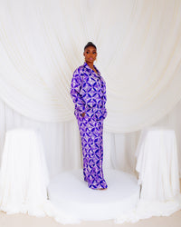 Silk Pj Set (Purple Bells)