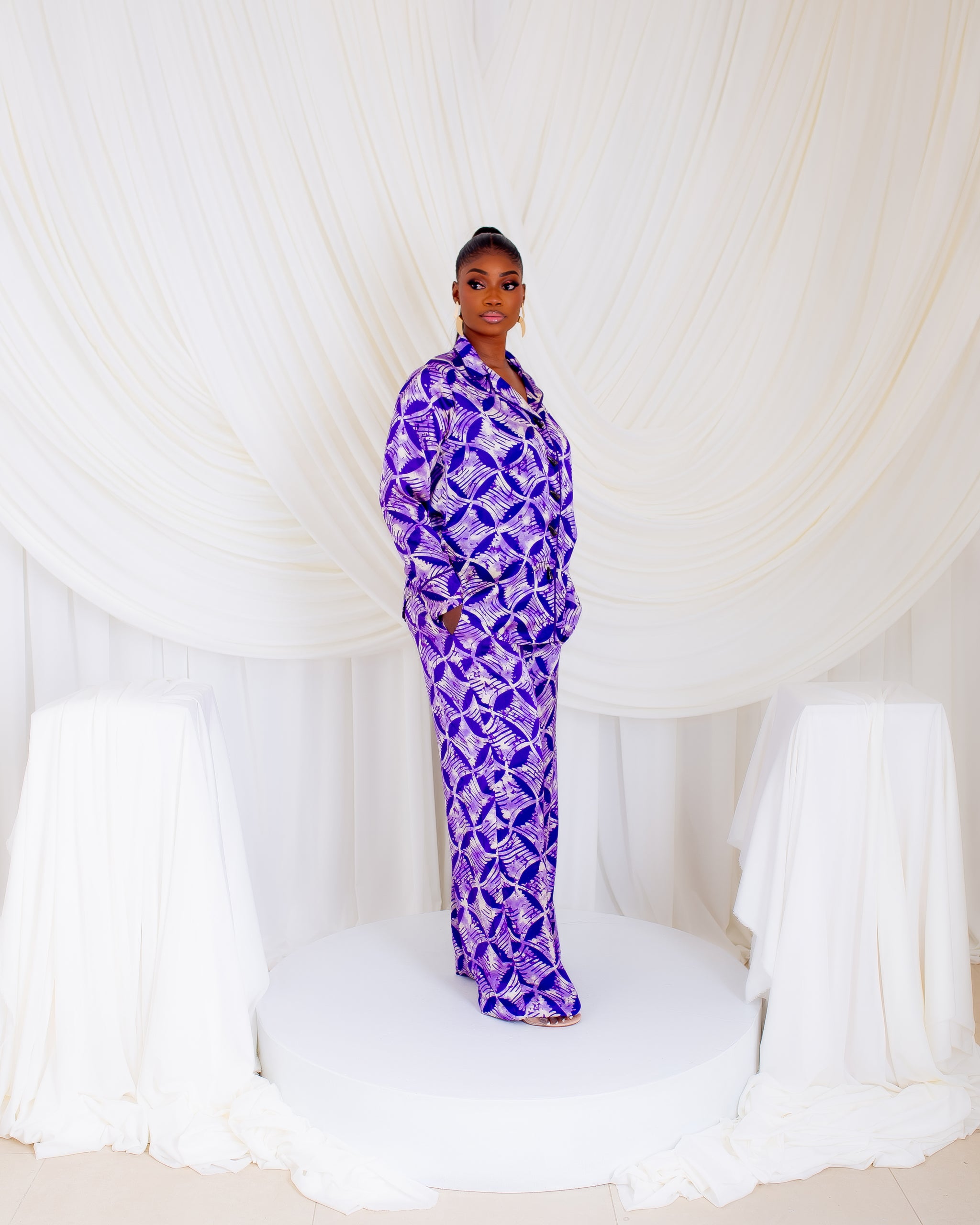 Silk Pj Set (Purple Bells)
