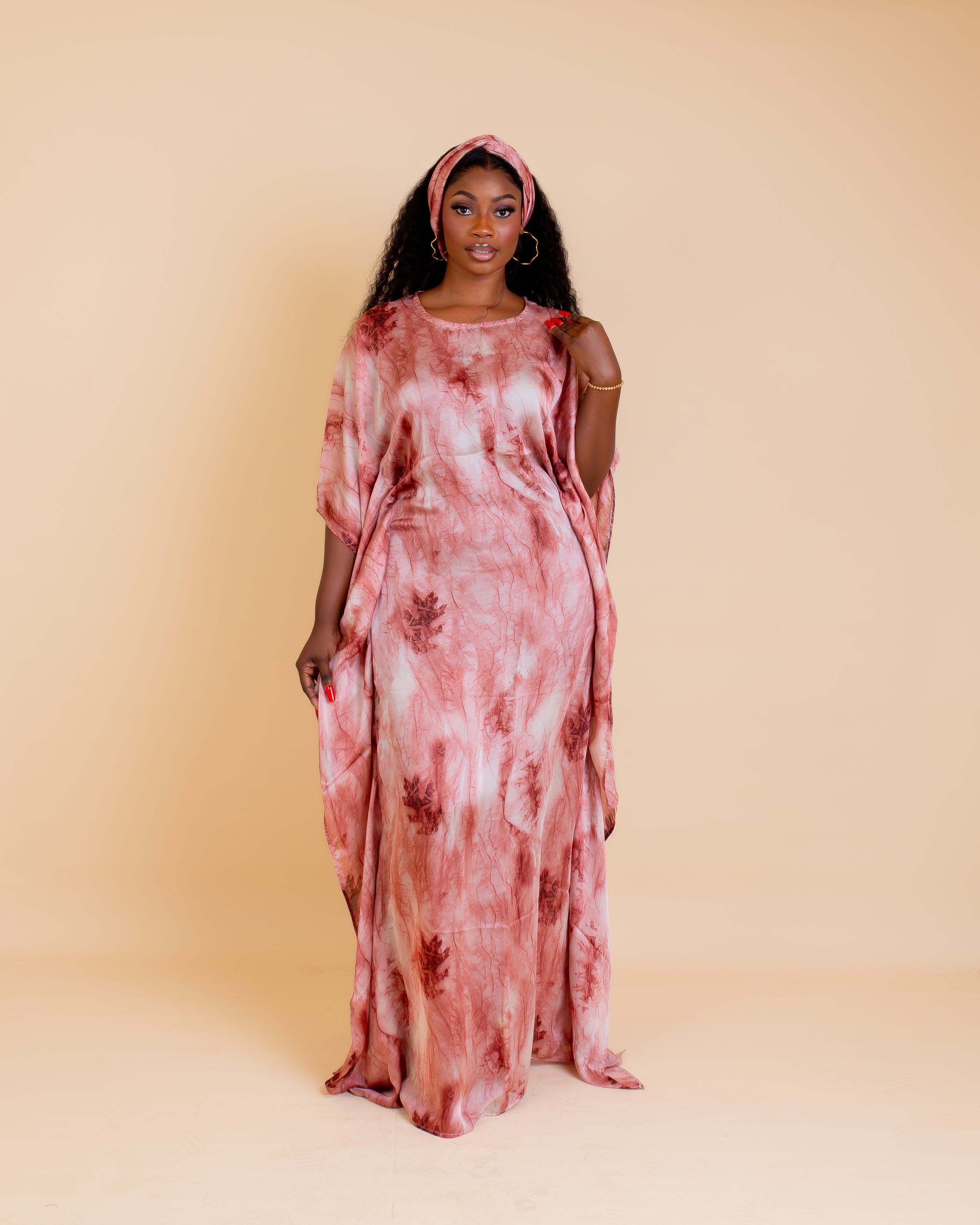 Silk Adire Bubu (Blush)
