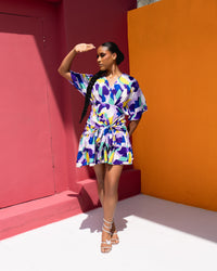 Porsha Playsuit(Amethyst Bloom Print)