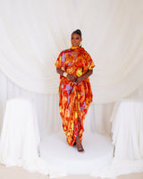 Drawstring Silk Kaftan (Sunburst Mosaic)