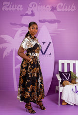 Shirt Dress (Black/Brown)