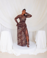 Milan Mesh Dress (Golden Wild)