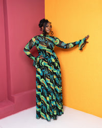 Neriah Dress (Aurora Tide Print)