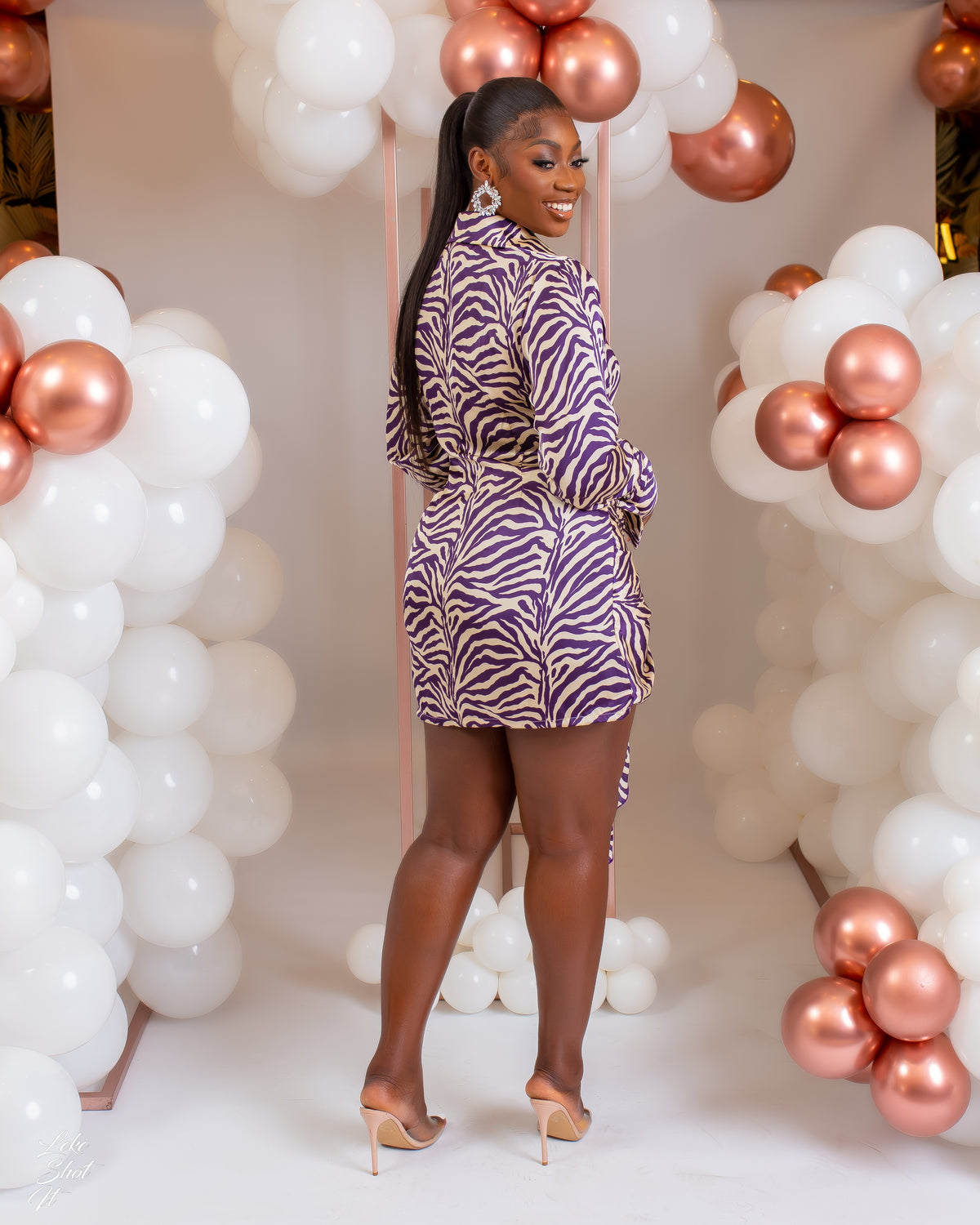 Rabia Dress (Royal Stripe Print)