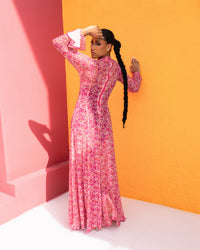 Neriah Mesh Dress(Petal Mosaic Print)
