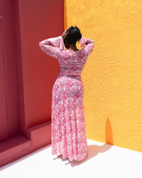 Milan Mesh Dress (Rose Mosaic Print)