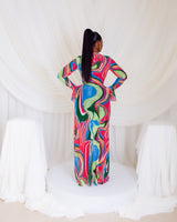 Milan Mesh Dress (Tropical Swirl)