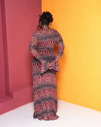 Milan Mesh Dress (Garnet Mirage Print)