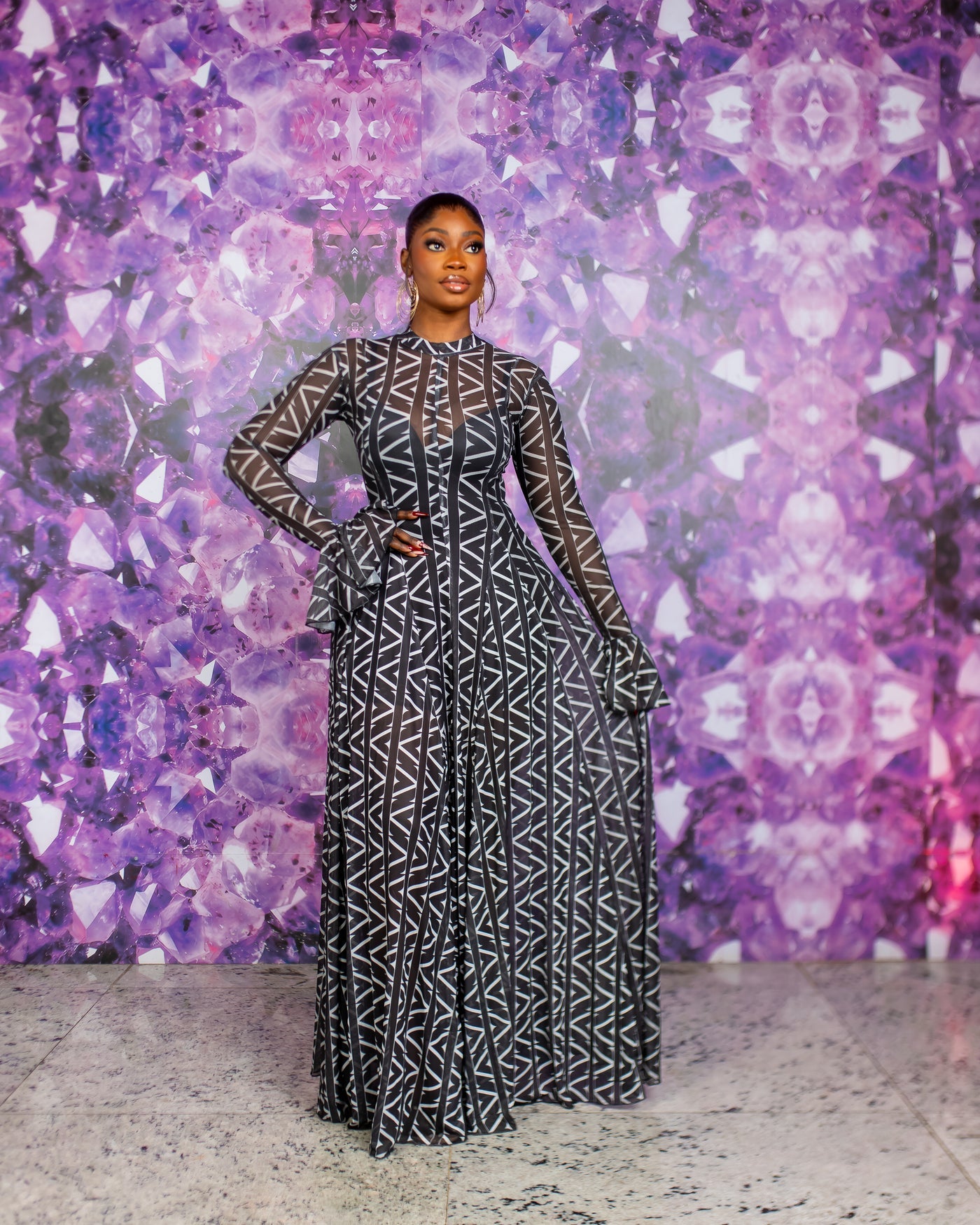 Neriah Mesh Dress (Ziva custom Print)