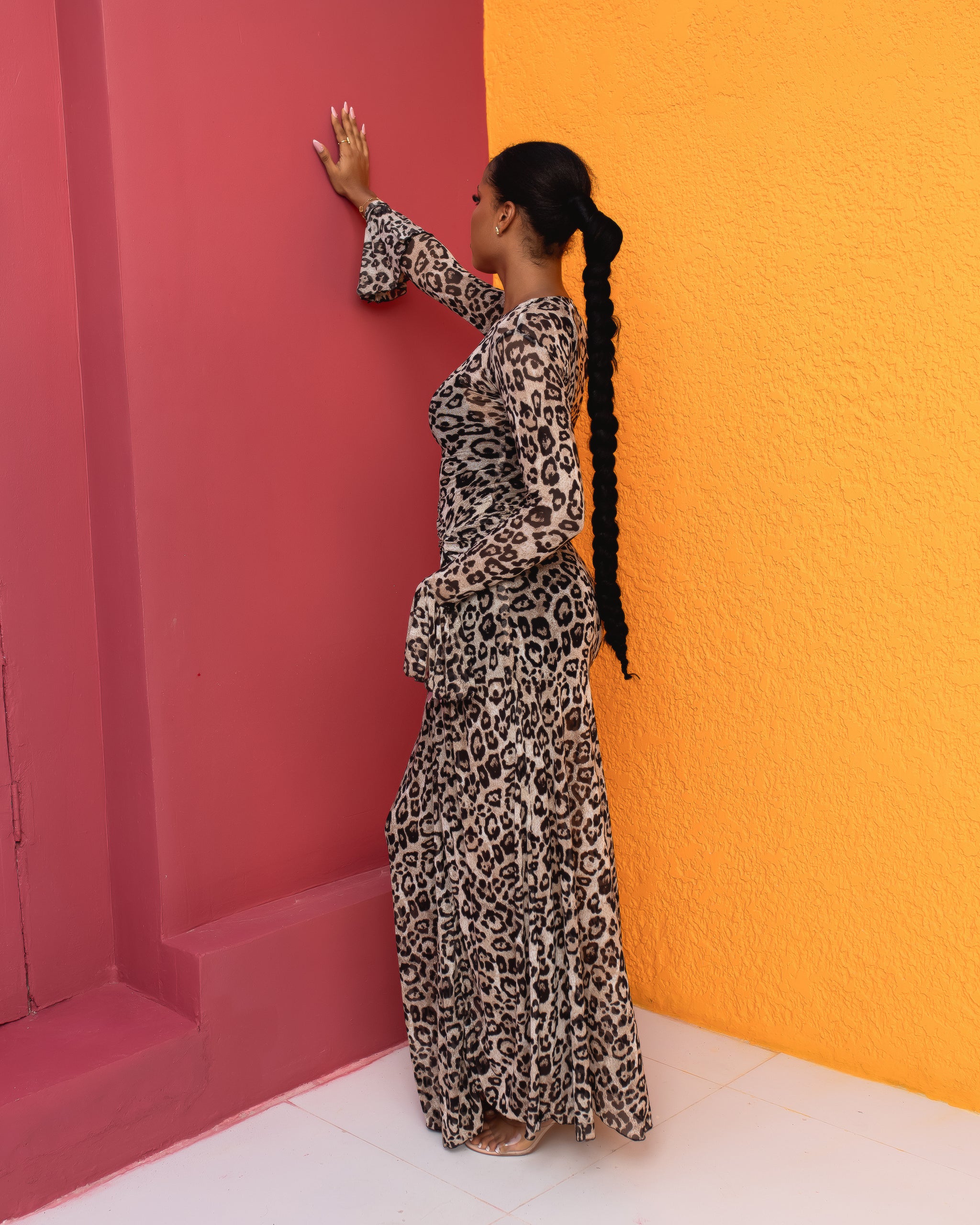Milan Mesh Dress (Wild Ember Print)
