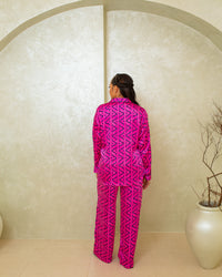 Custom Ziva Print Silk Pj Set (Pink)