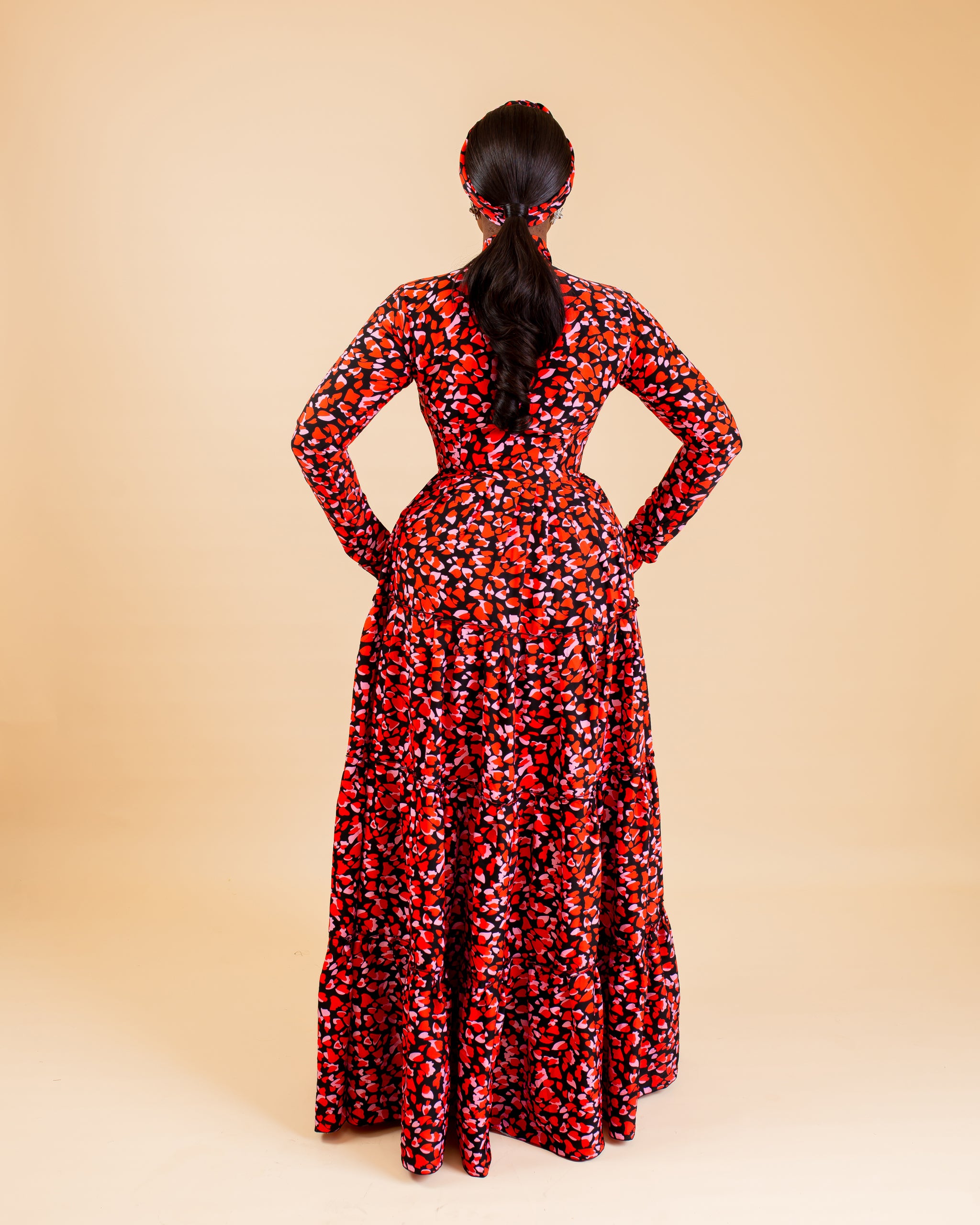 Hanan Maxi Dress (Red/Black)