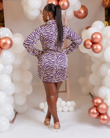 Rabia Dress (Royal Stripe Print)