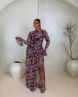 Milan Mesh Dress (Plum Mirage Print)