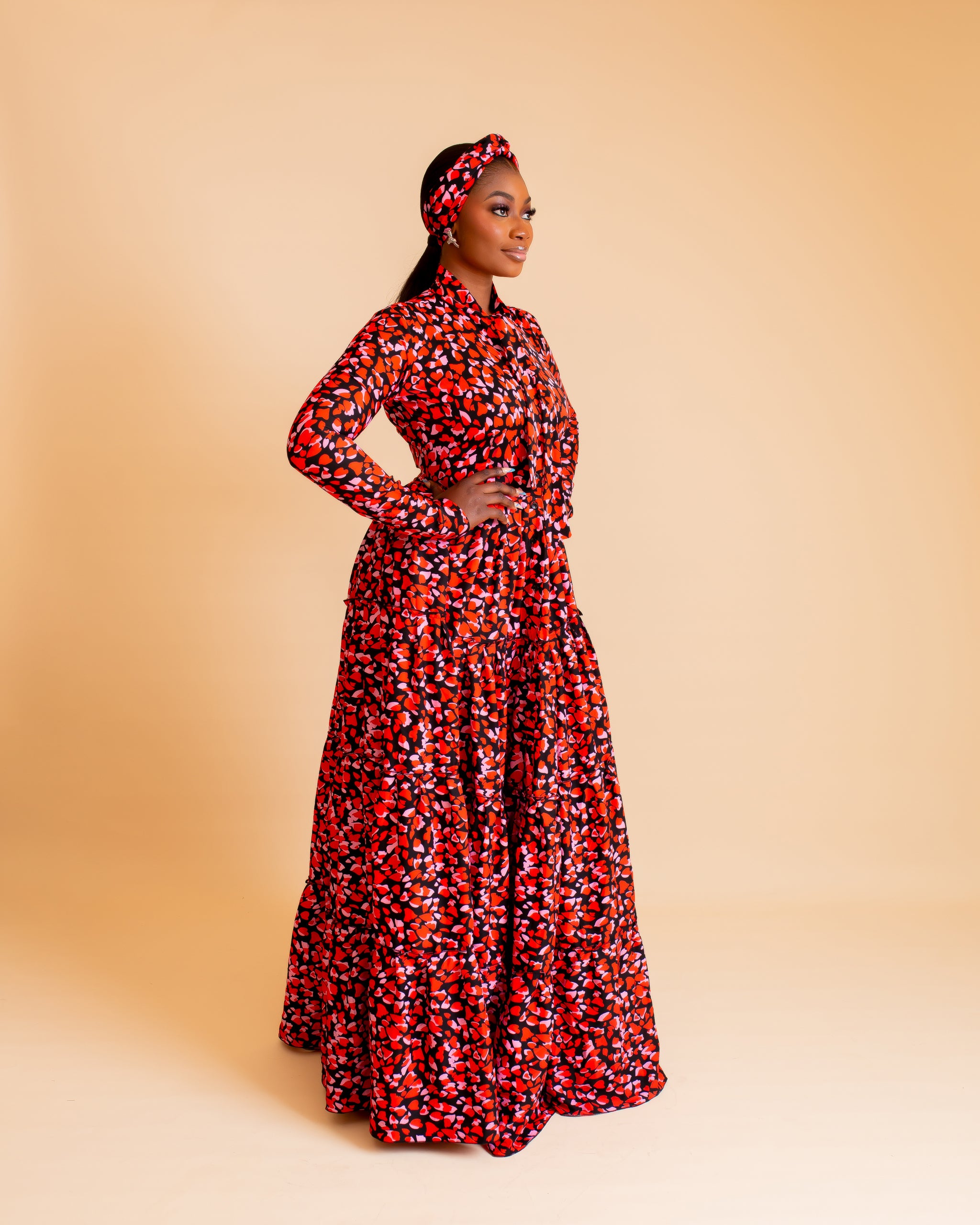 Hanan Maxi Dress (Red/Black)