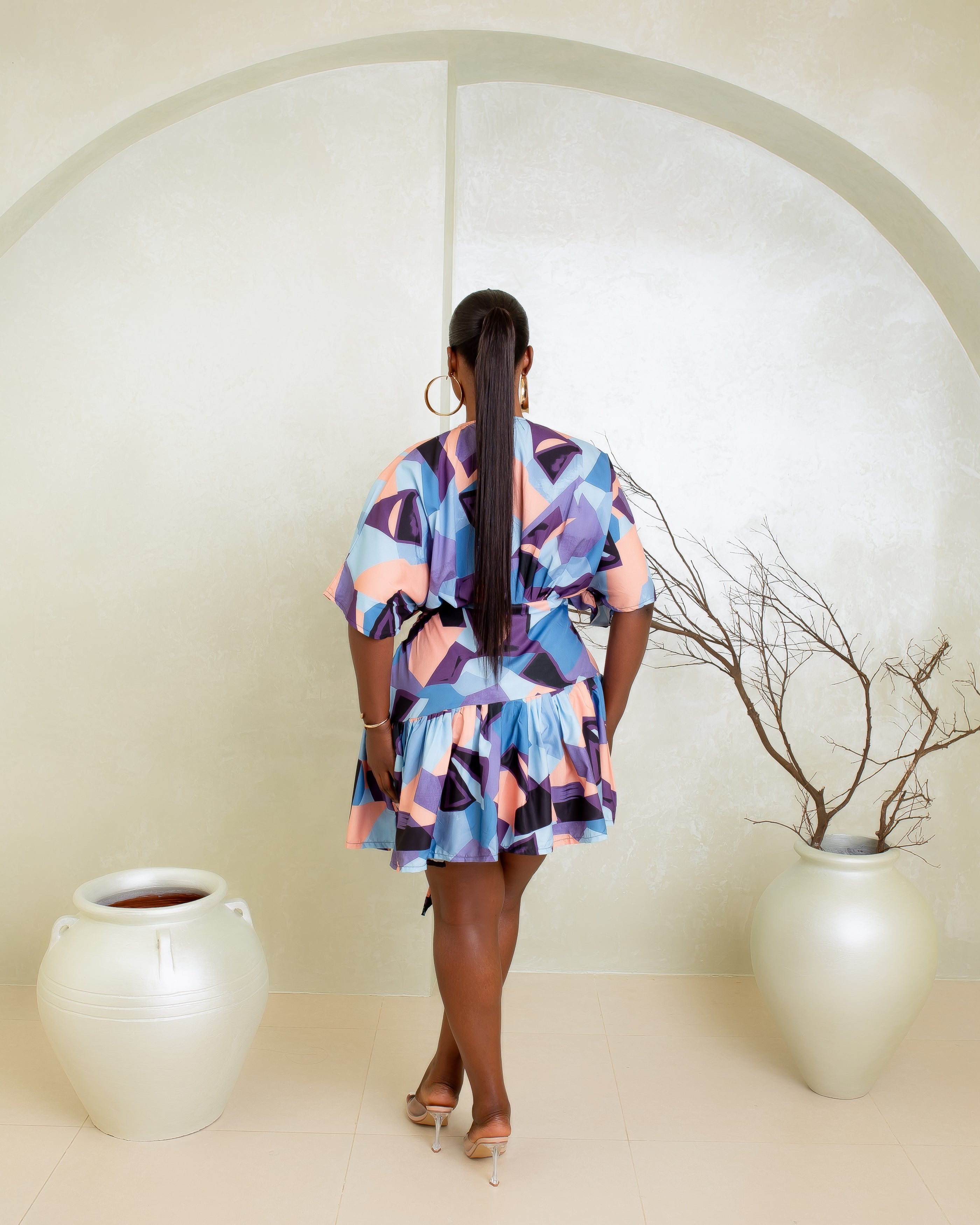 Porsha Playsuit Violet Geo