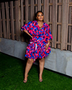 Porsha Playsuit (Blue/Pink)