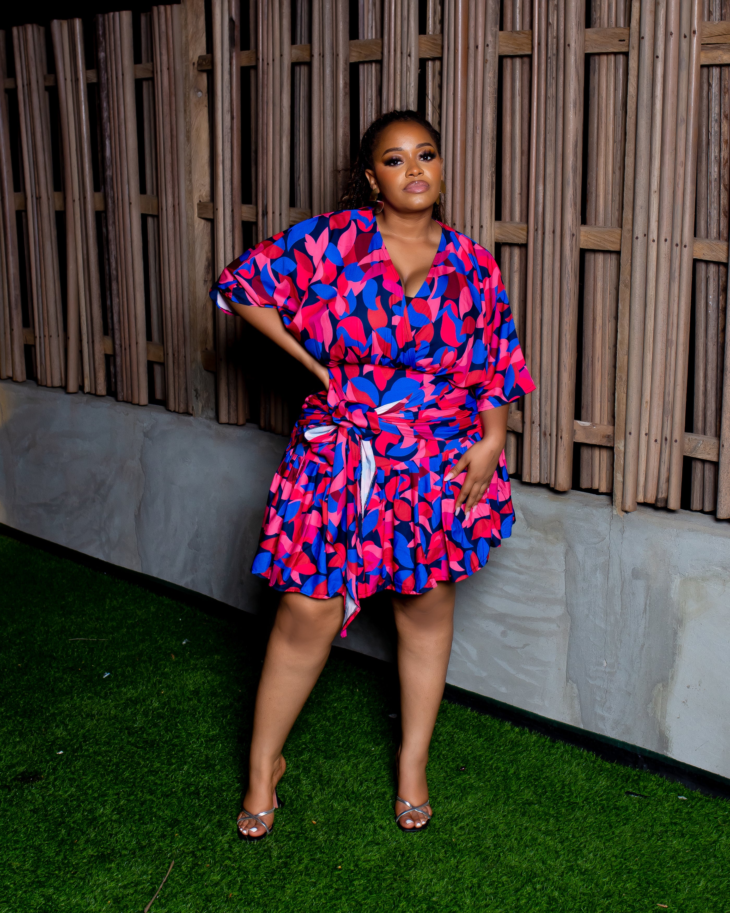 Porsha Playsuit (Blue/Pink)