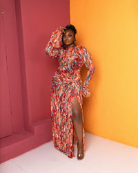 Milan Mesh Dress (Terra Mosaic Print)