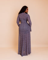 Milan Mesh Dress (Grey Ziva Print)