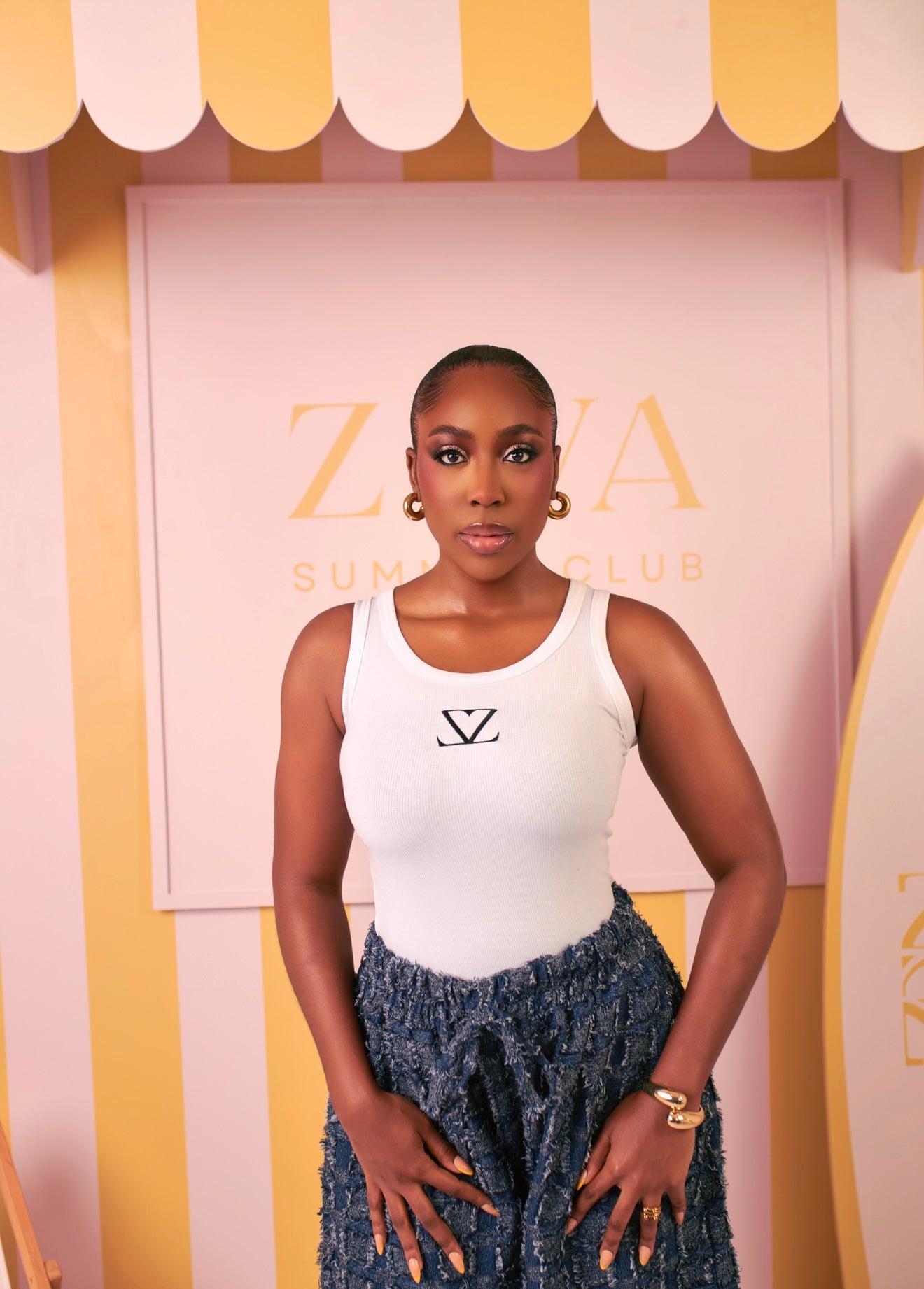 Ziva Signature Tank – White with Black Emblem