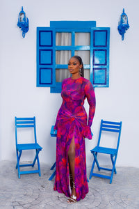 Milan Mesh Dress Purple Haze (Custom Print)