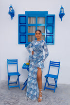 Milan Mesh Dress (Blue Mosaic)