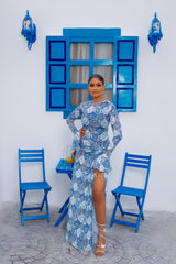 Milan Mesh Dress (Blue Mosaic)