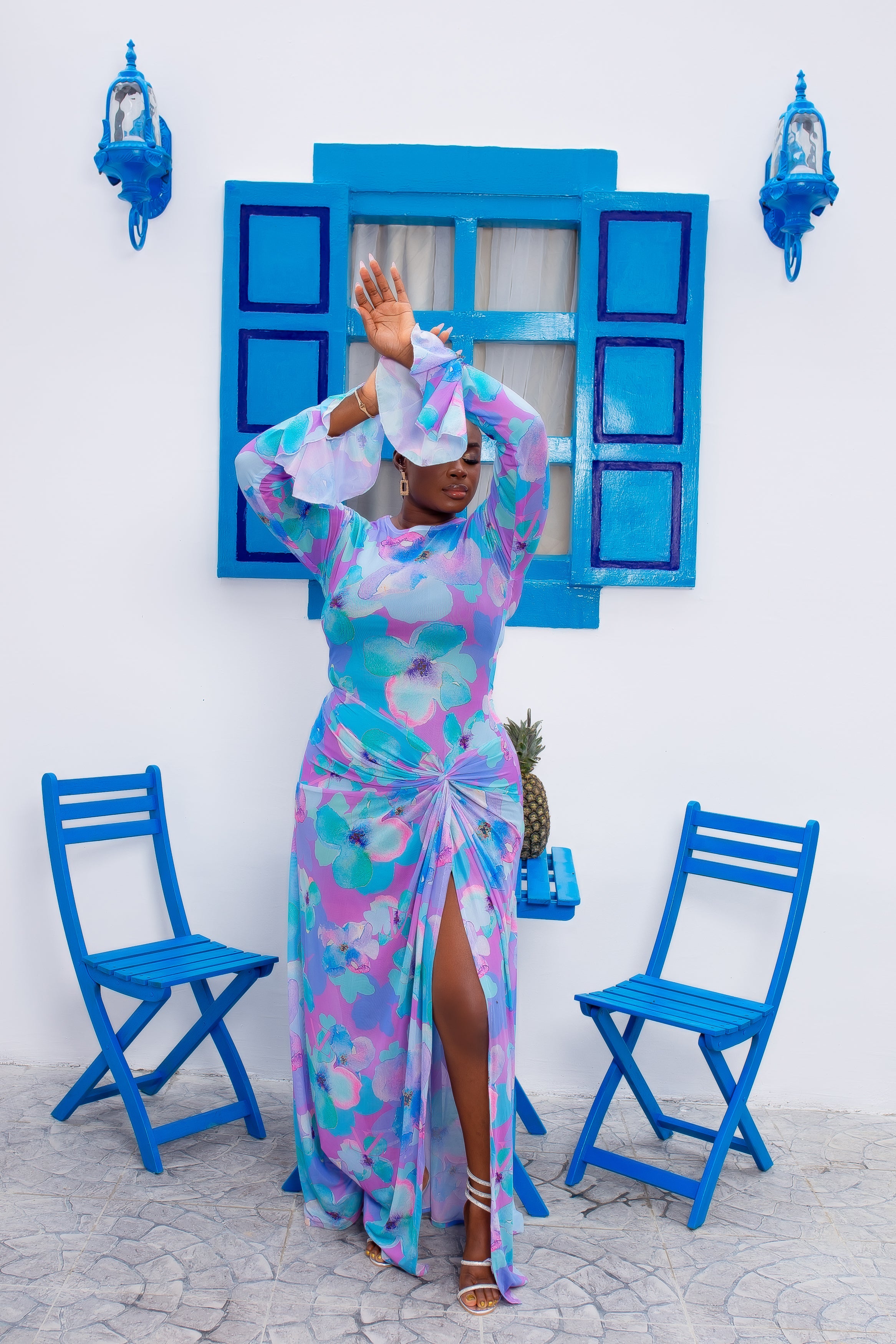 Milan Mesh Dress (Hydrangea)