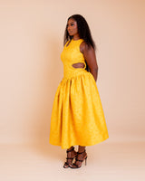 Zaraia Midi Dress (Golden Yellow )