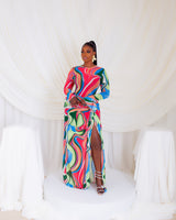 Milan Mesh Dress (Tropical Swirl)