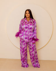 Purple Feather Pj Set (purple Feathers)