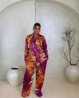 Silk PJ Set (Sunset ink print)