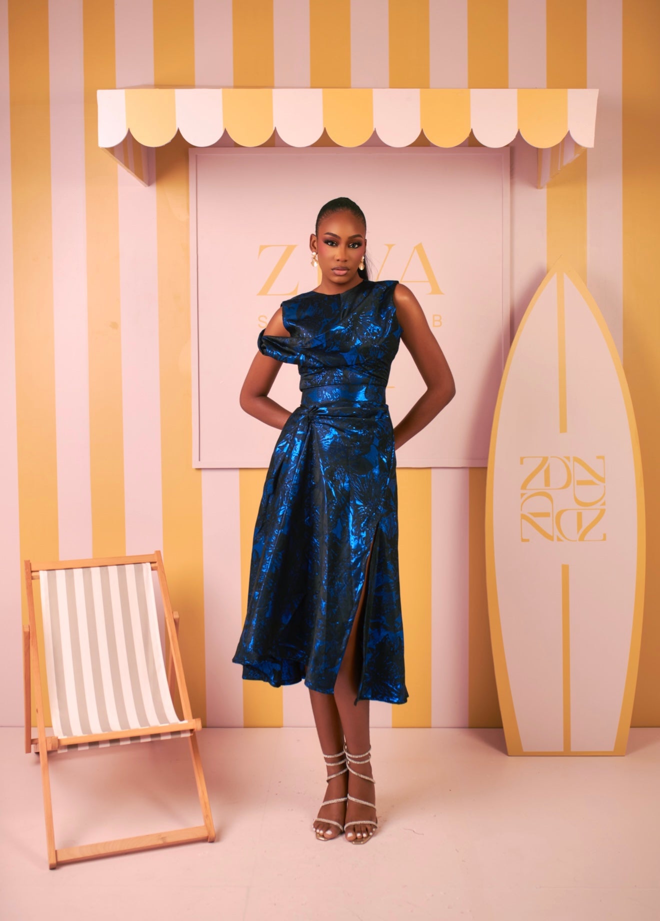 Olivia Skirt Set-Damask(Midnight Tide Print)