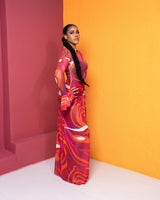 Milan Mesh Dress(Crimson Tide Print)