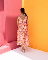 Tara Midi Dress(Petal Bloom Print)