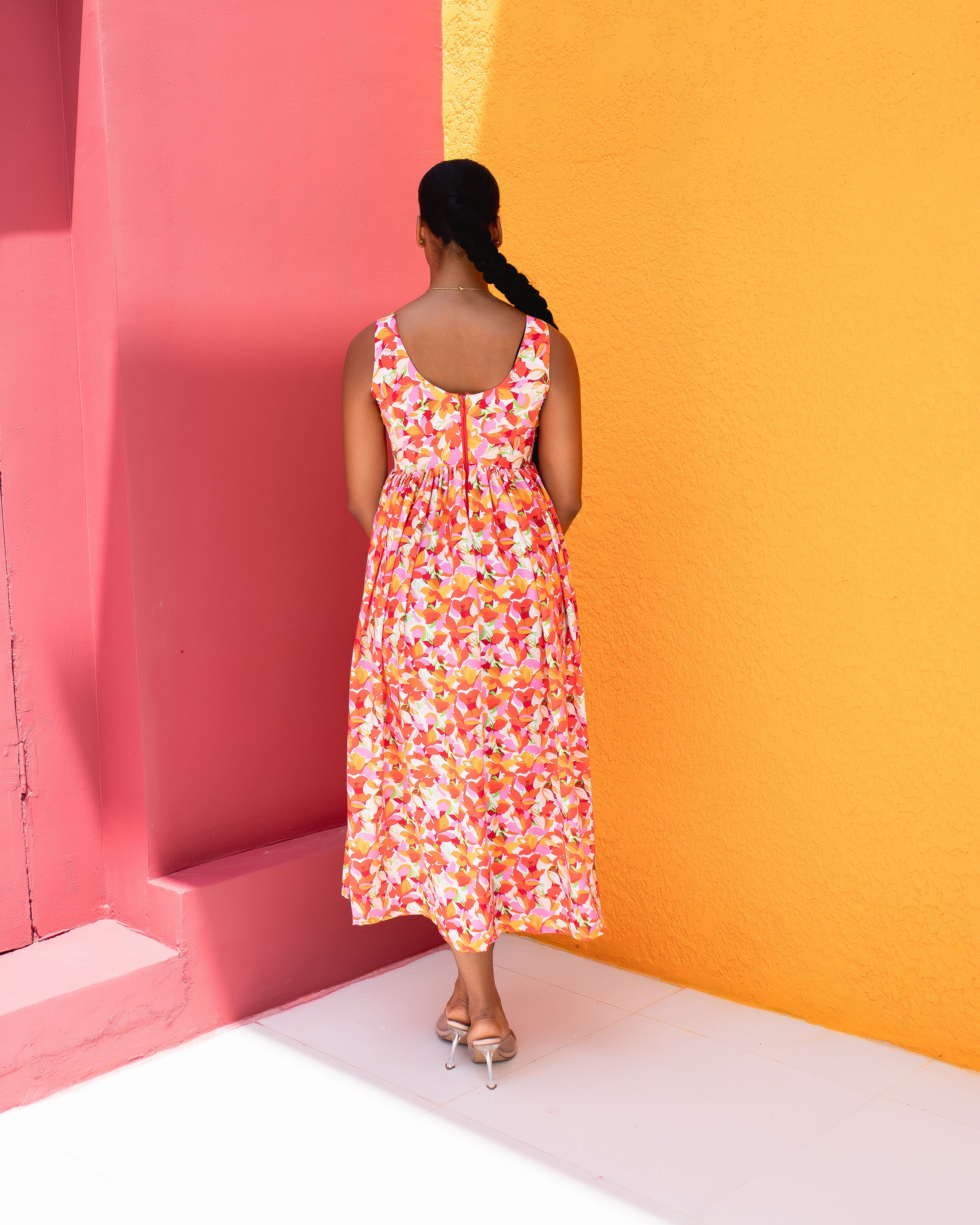 Tara Midi Dress(Petal Bloom Print)