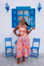 Marrakech Linen Dress (Capri Bloom)