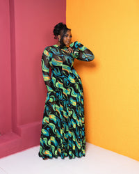 Neriah Dress (Aurora Tide Print)