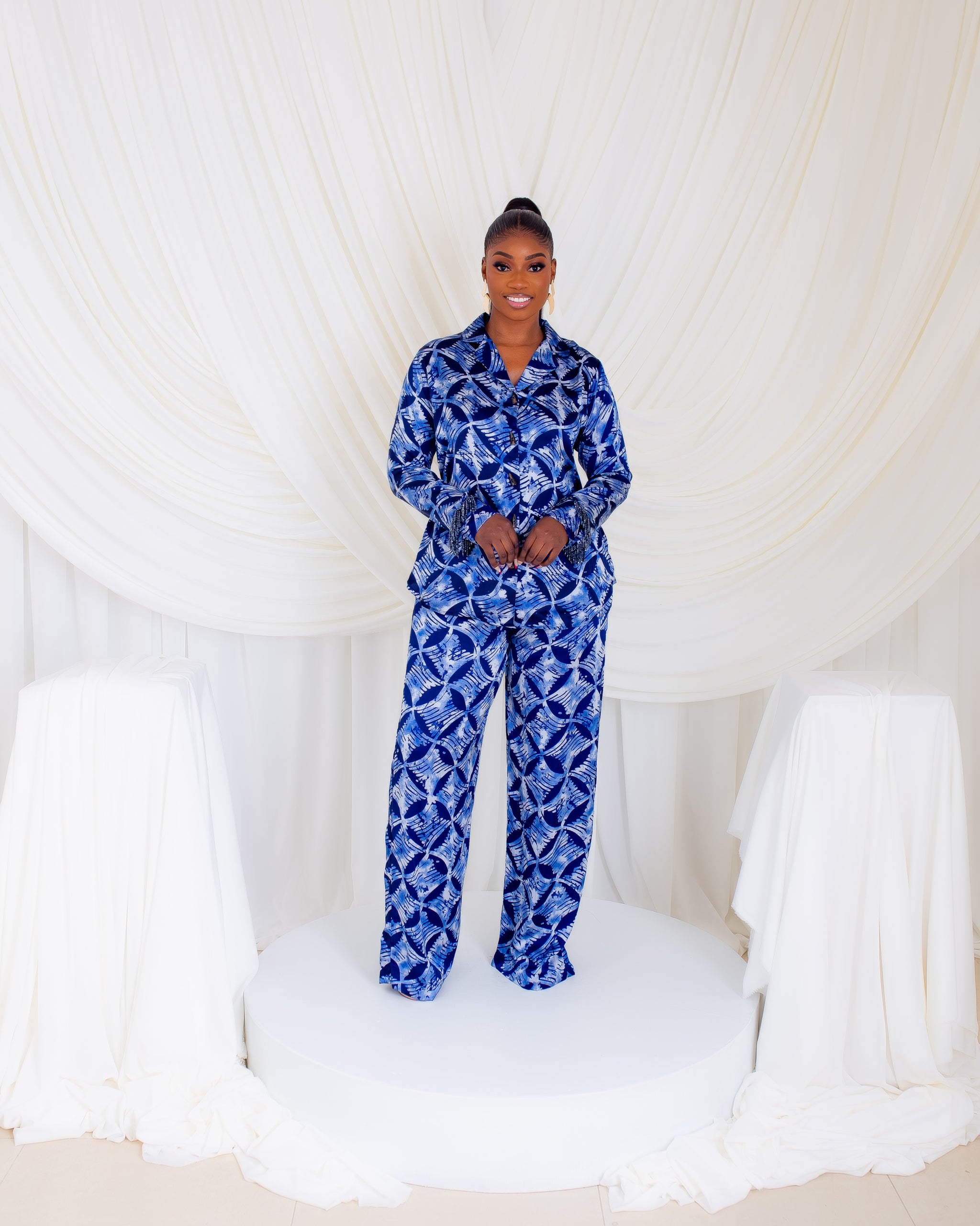 Autumn Crystal Sleeve PJ Set (Blue Bells)