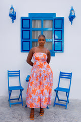 Marrakech Linen Dress (Capri Bloom)